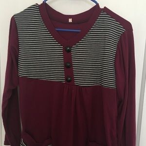 Maroon with Strips Shirt